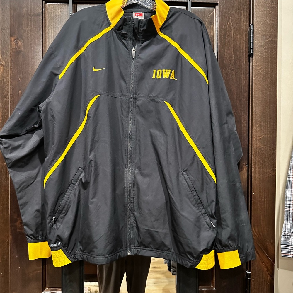 Nike Black and Yellow Windbreaker Athletic Jacket